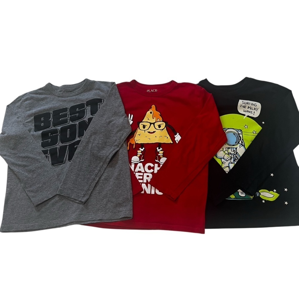 Place Kids Long Sleeve Tees - Gray, Red, Black